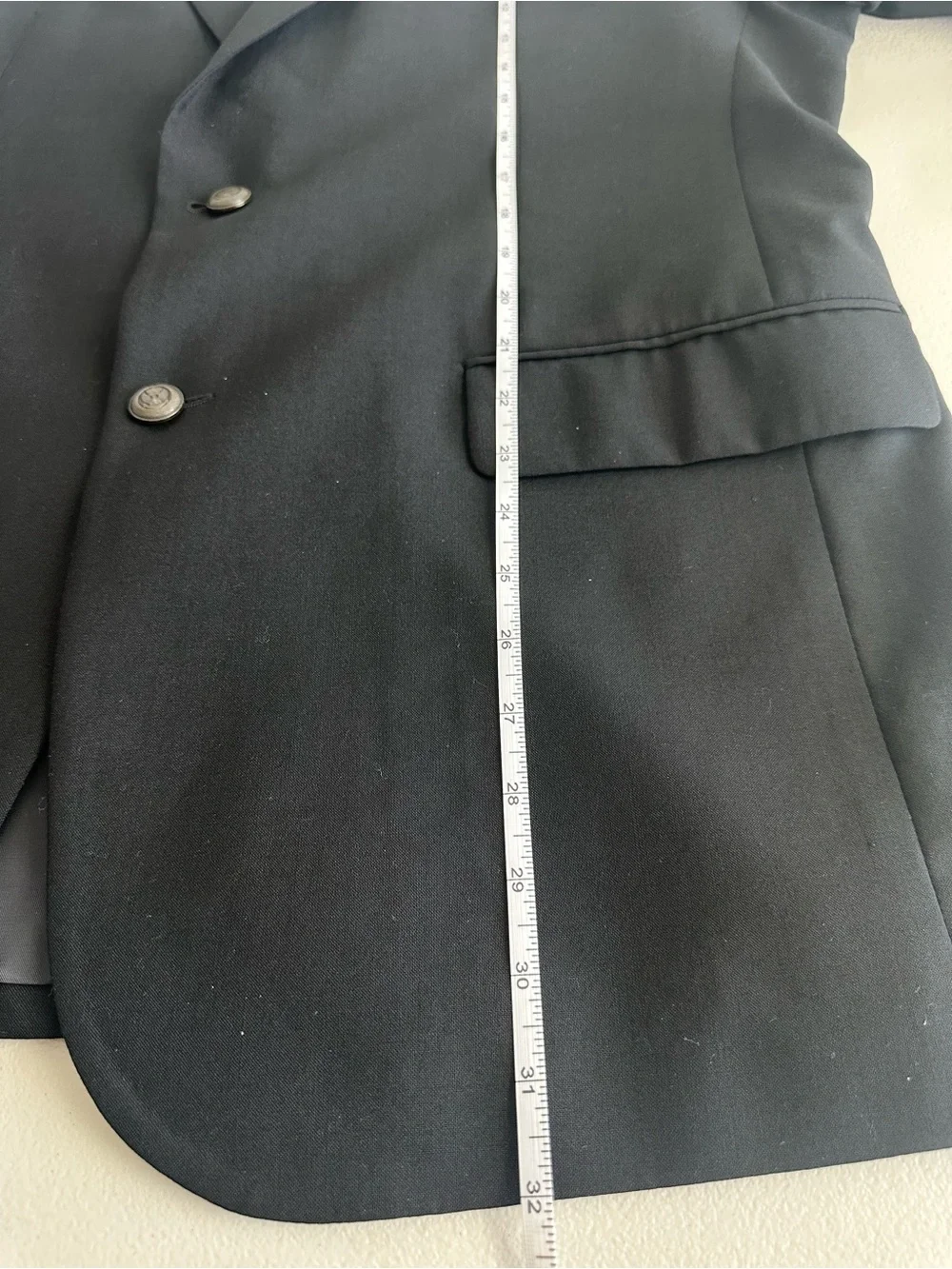 Jos. A. Bank Black 100% Wool Suit Jacket 43R 2-Button Notch Lapel Single Vent